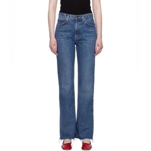 Agolde Leena Baby Flare Jeans Mid Rise Blue Size 30